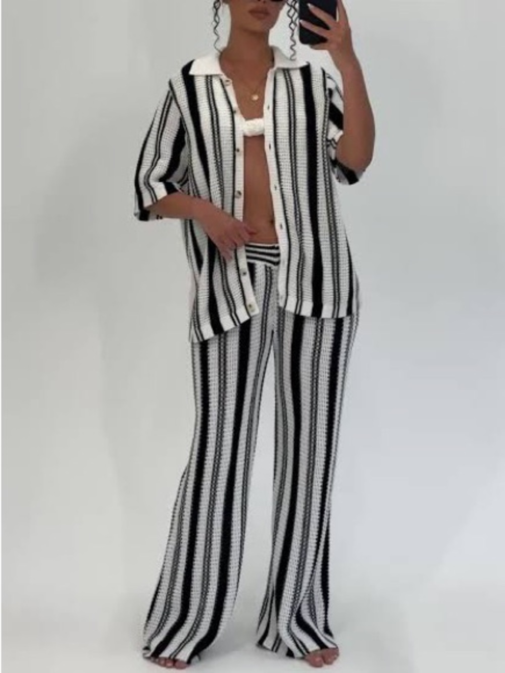Ivy‎ Black & White Knit Pants